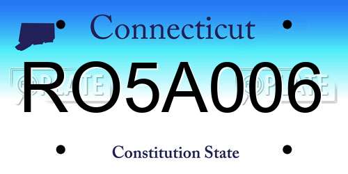 RO5A006 Connecticut License Plate