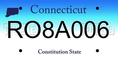 RO8A006 Connecticut License Plate