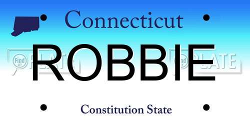 ROBBIE Connecticut License Plate
