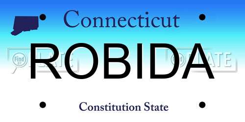ROBIDA Connecticut License Plate