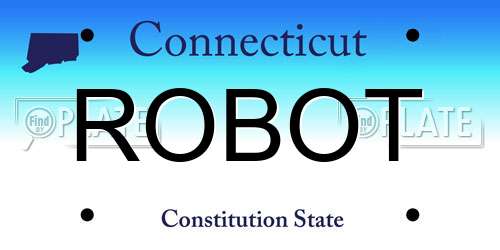 ROBOT Connecticut License Plate