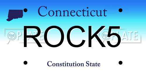 ROCK5 Connecticut License Plate