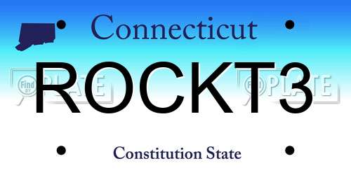 ROCKT3 Connecticut License Plate