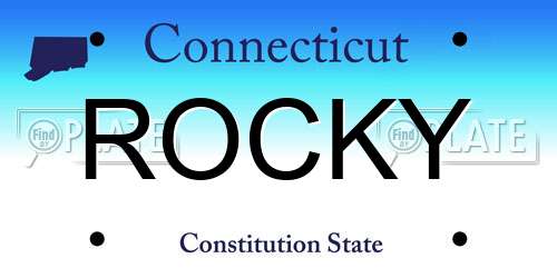 ROCKY Connecticut License Plate