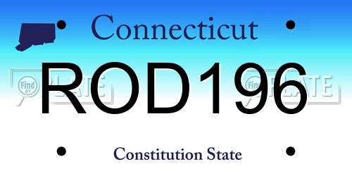 ROD196 Connecticut License Plate