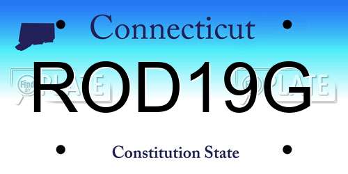 ROD19G Connecticut License Plate