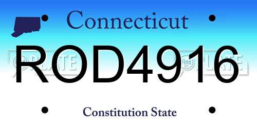 ROD4916 Connecticut License Plate