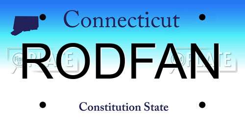 RODFAN Connecticut License Plate