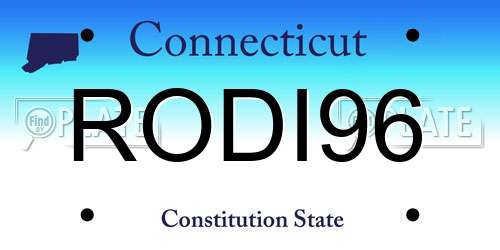RODI96 Connecticut License Plate