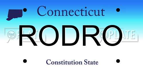 RODRO Connecticut License Plate