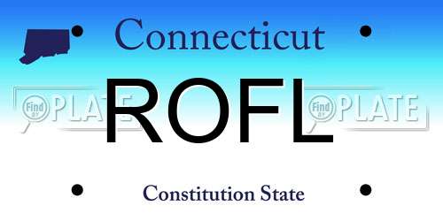 ROFL Connecticut License Plate