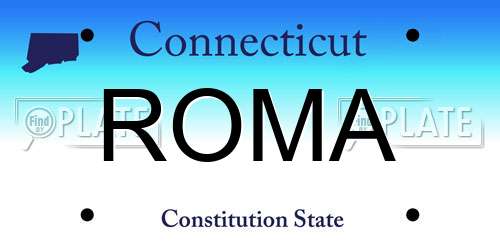 ROMA Connecticut License Plate