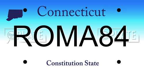 ROMA84 Connecticut License Plate