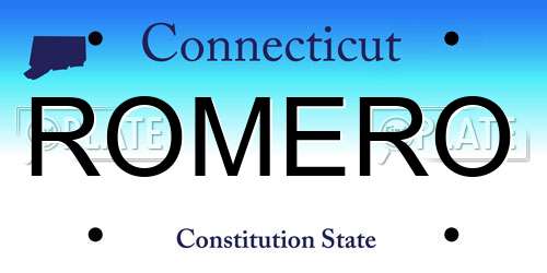 ROMERO Connecticut License Plate