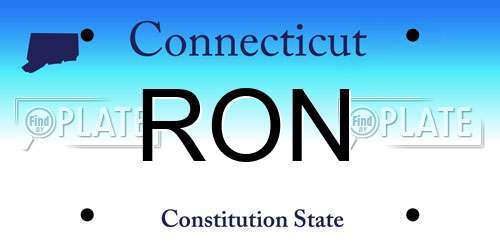 RON Connecticut License Plate