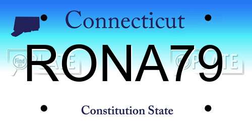 RONA79 Connecticut License Plate