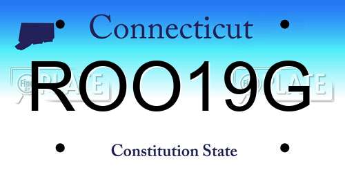 ROO19G Connecticut License Plate
