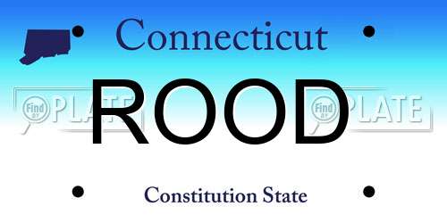 ROOD Connecticut License Plate