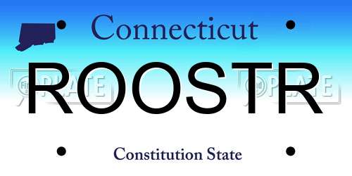 ROOSTR Connecticut License Plate