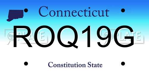 ROQ19G Connecticut License Plate