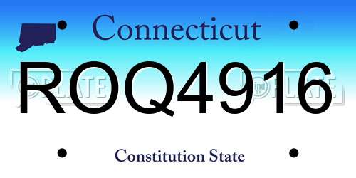 ROQ4916 Connecticut License Plate