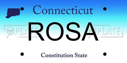 ROSA Connecticut License Plate