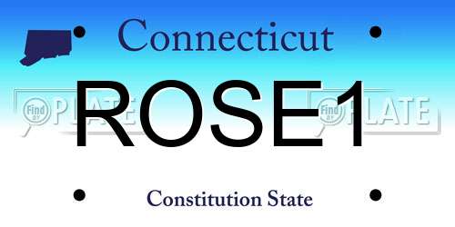 ROSE1 Connecticut License Plate
