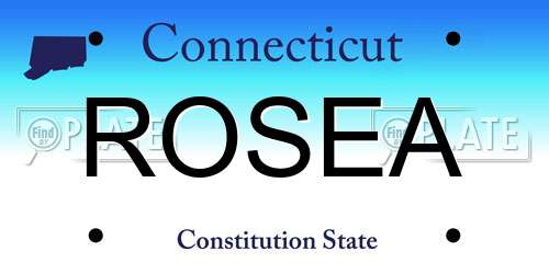 ROSEA Connecticut License Plate