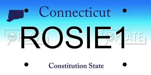 ROSIE1 Connecticut License Plate