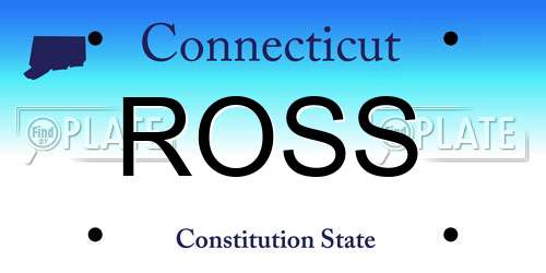 ROSS Connecticut License Plate