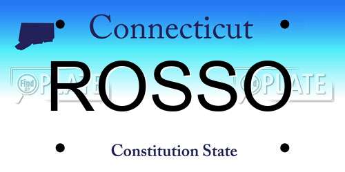 ROSSO Connecticut License Plate