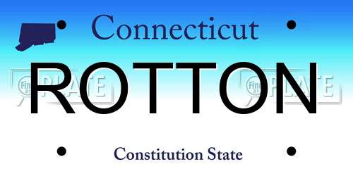 ROTTON Connecticut License Plate