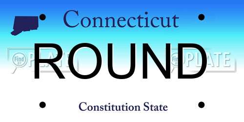 ROUND Connecticut License Plate