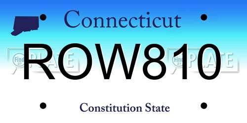 ROW810 Connecticut License Plate