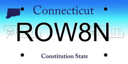 ROW8N Connecticut License Plate