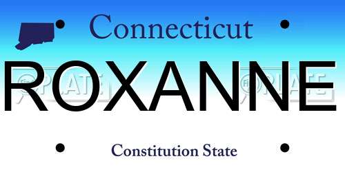 ROXANNE Connecticut License Plate