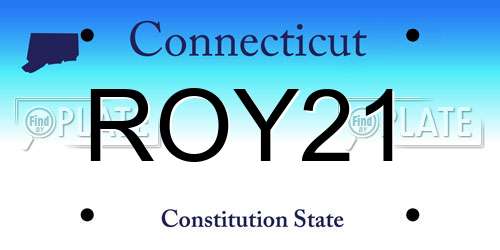 ROY21 Connecticut License Plate