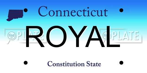 ROYAL Connecticut License Plate