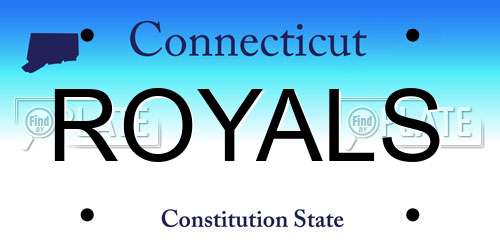 ROYALS Connecticut License Plate