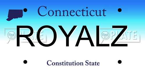 ROYALZ Connecticut License Plate