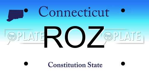 ROZ Connecticut License Plate