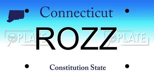 ROZZ Connecticut License Plate