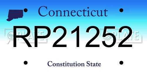 RP21252 Connecticut License Plate