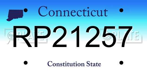 RP21257 Connecticut License Plate