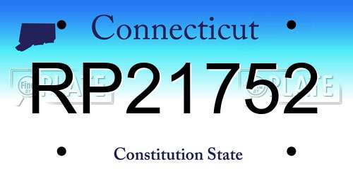 RP21752 Connecticut License Plate