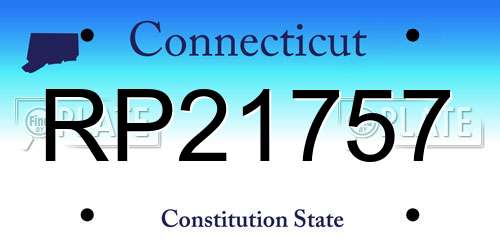 RP21757 Connecticut License Plate