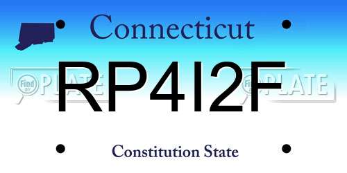 RP4I2F Connecticut License Plate