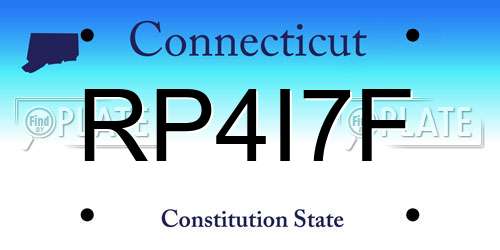 RP4I7F Connecticut License Plate