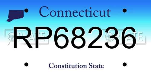 RP68236 Connecticut License Plate