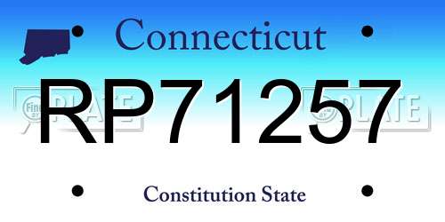 RP71257 Connecticut License Plate